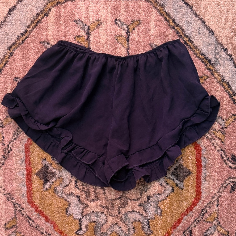 Brandy Melville High Waist Navy Ruffle Bloomer Shorts